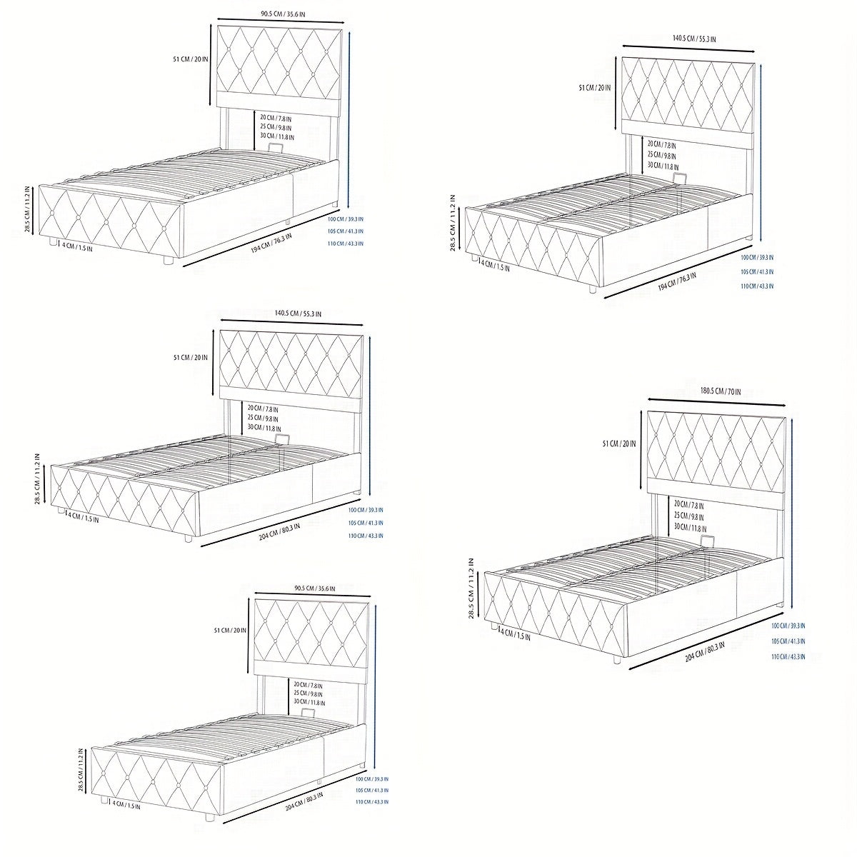 Boxspring Bedframe – Boxspring Bed – Bedframe Met Opbergruimte – Bed Met Hydraulisch Systeem – Bed Voor 2 Personen – Beige 140x200 cm – Hydraulische Lift – Velvet Hoofdbord Met Knopen