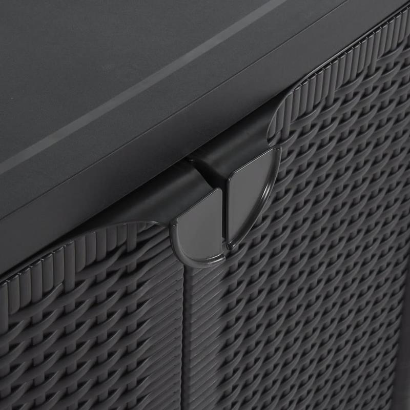 Tuinkast 65x45x88cm polypropyleen rattan zwart, Box, Cabinet, Rack for Outdoor Storage