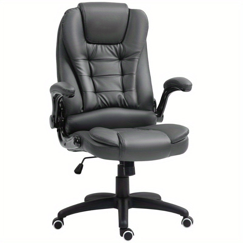Ergonomische Bureaustoel – Bureaustoel Office Chair – Werkstoel – Draaistoel – Thuiswerkstoel – Verstelbare Zithoogte & Kantelfunctie – Kunstleren Bekleding Donkergrijs