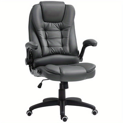 Ergonomische Bureaustoel – Bureaustoel Office Chair – Werkstoel – Draaistoel – Thuiswerkstoel – Verstelbare Zithoogte & Kantelfunctie – Kunstleren Bekleding Donkergrijs