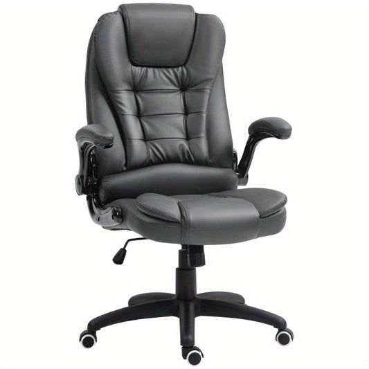 Ergonomische Bureaustoel – Bureaustoel Office Chair – Werkstoel – Draaistoel – Thuiswerkstoel – Verstelbare Zithoogte & Kantelfunctie – Kunstleren Bekleding Donkergrijs