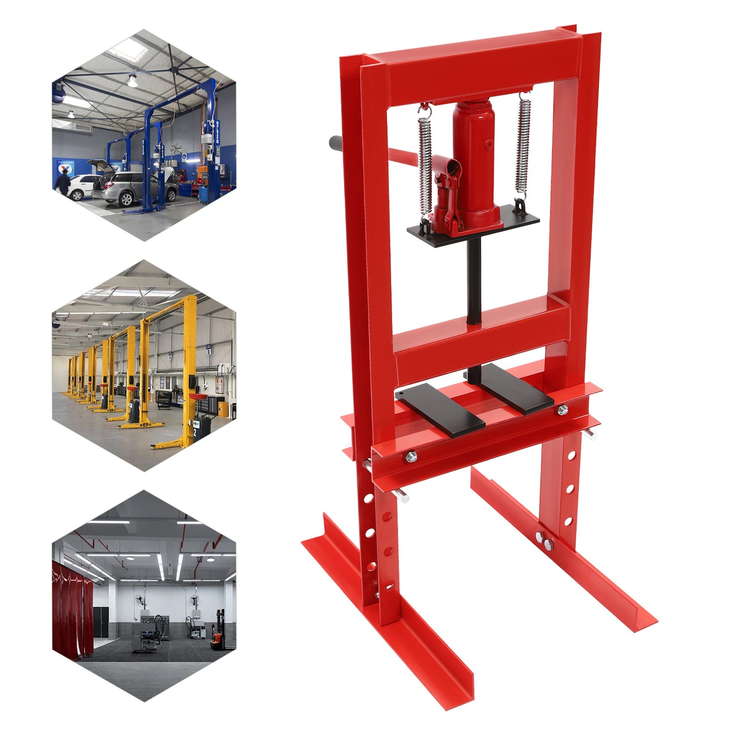 Hydraulische Pers – Werkplaatspers – Persmachine – Garagepers – Mechanische Pers – 6 Ton Capaciteit – Stalen Platte Met Braamvrije Afwerking