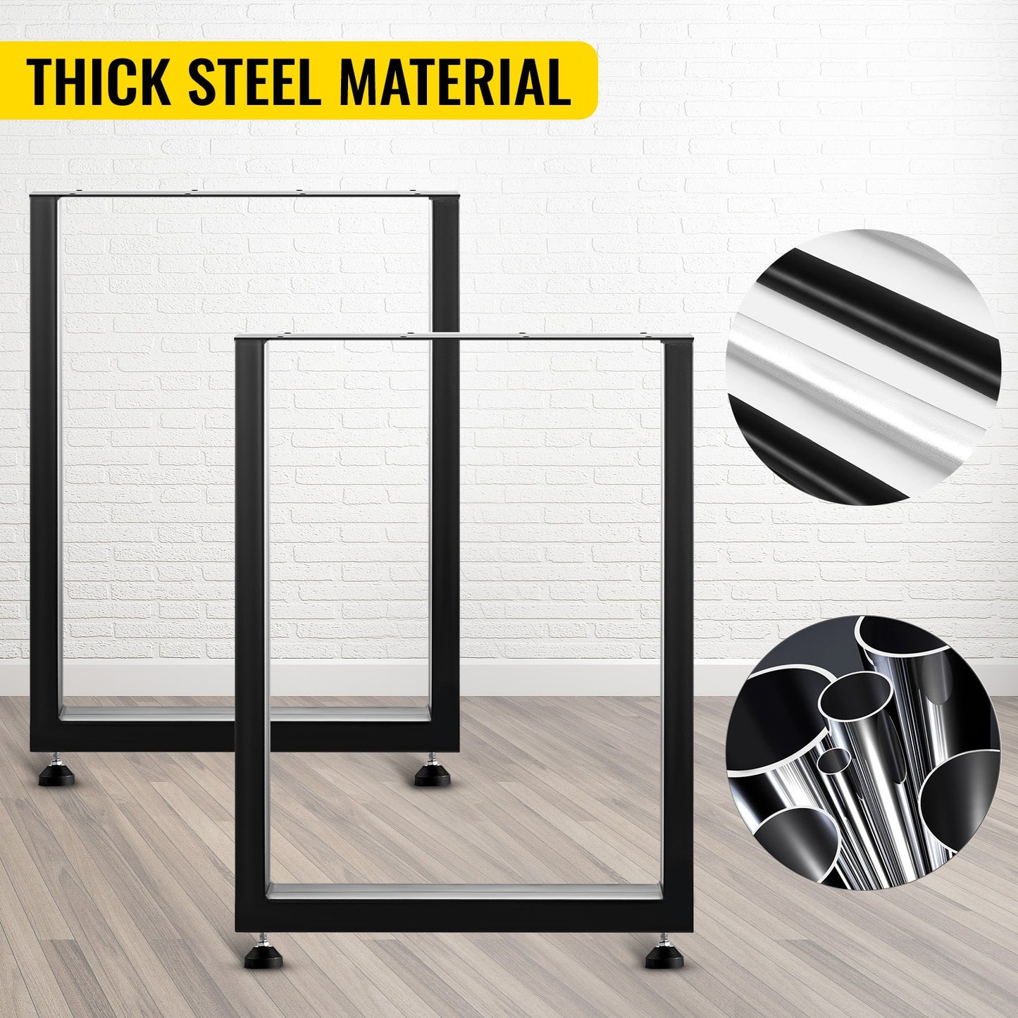 VEVOR 2PCS Metal Table Legs Industrial Coffee Table and Dining Table Legs with Max Load 1000 kg Square Legs for Home Living Room