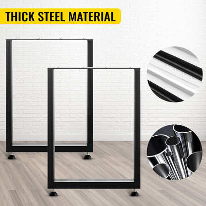 VEVOR 2PCS Metal Table Legs Industrial Coffee Table and Dining Table Legs with Max Load 1000 kg Square Legs for Home Living Room