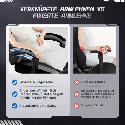 Gamingstoel – Gamestoel – Gaming Chair – Game Stoel – Bureaustoel – Ergonomisch – Verstelbare Voetsteun – Memory Foam Vulling