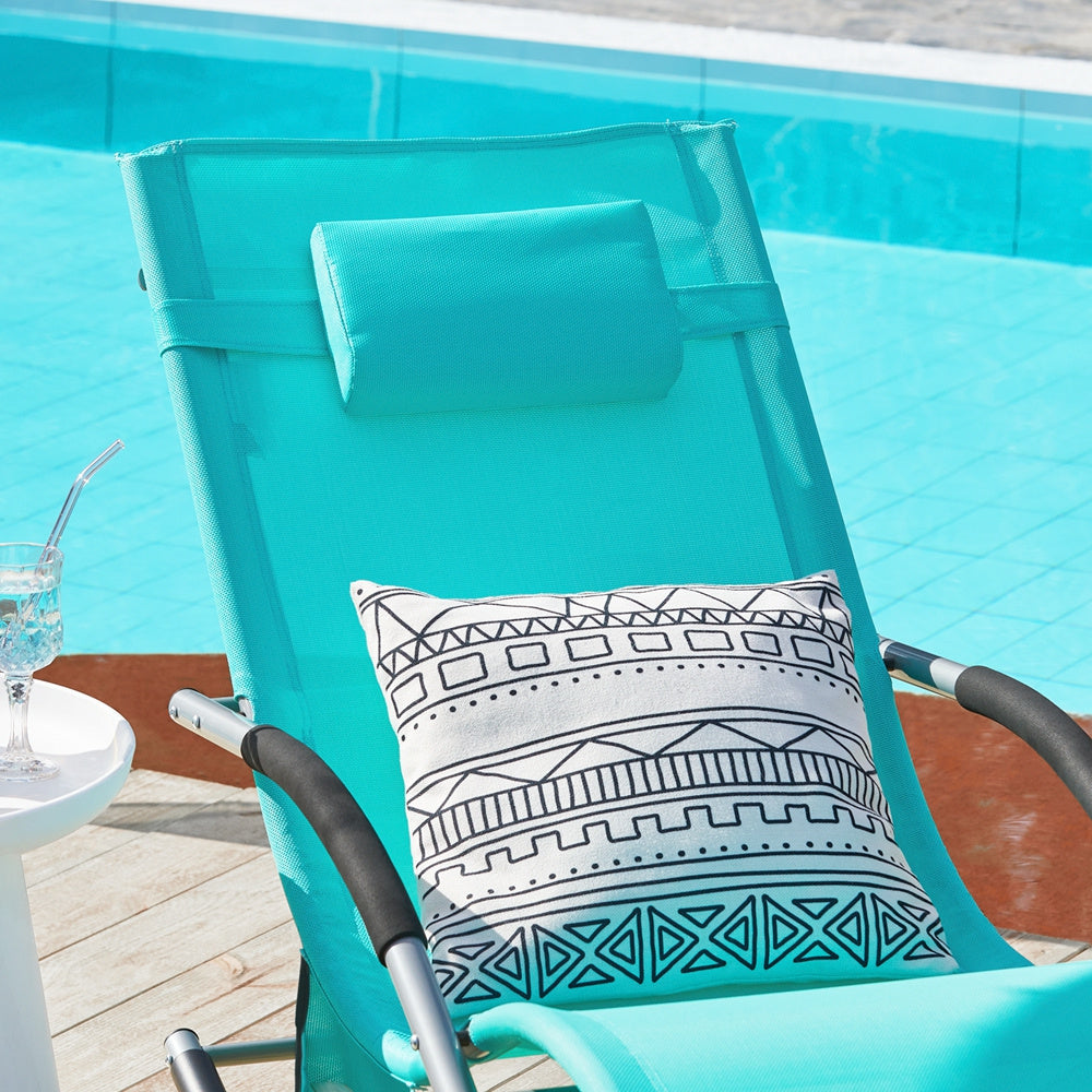 Verstelbare Tuinlounger – Verstelbare Loungestoel – Buitenstoel – Loungechair – Met Opbergzak – Met Metalen Frame – Weerbestendig Ademend Materiaal