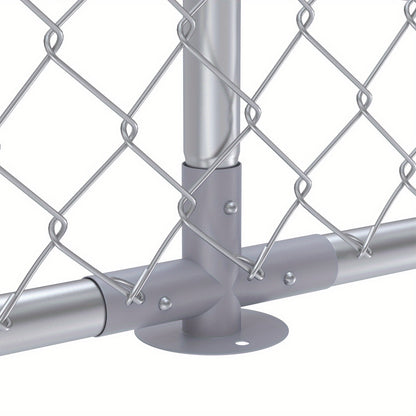 Hondenren Grote Hondenren Hondenkooi Hondenren Buiten Dierenren – 400x200x150 cm – Gegalvaniseerd Staal – Ventilerend & Met Afsluitbare Deur