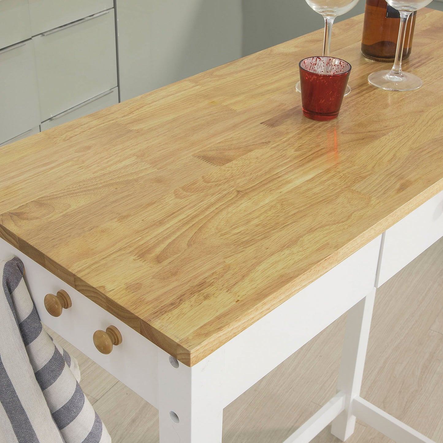 Bartafelset – Barkrukken Set – Statafel – Keukentafel – Eettafel – Modern Design – Compact Met Lade En Houtlook