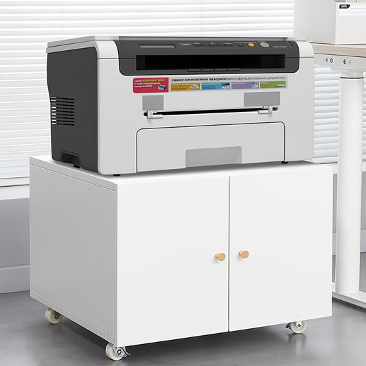 Printerstandaard – Printerkast – Printertafel – Bureaurek – Mobiele Opberger – Stevig Metalen Frame – Verstelbare Planken – Wieltjes – Compact Design
