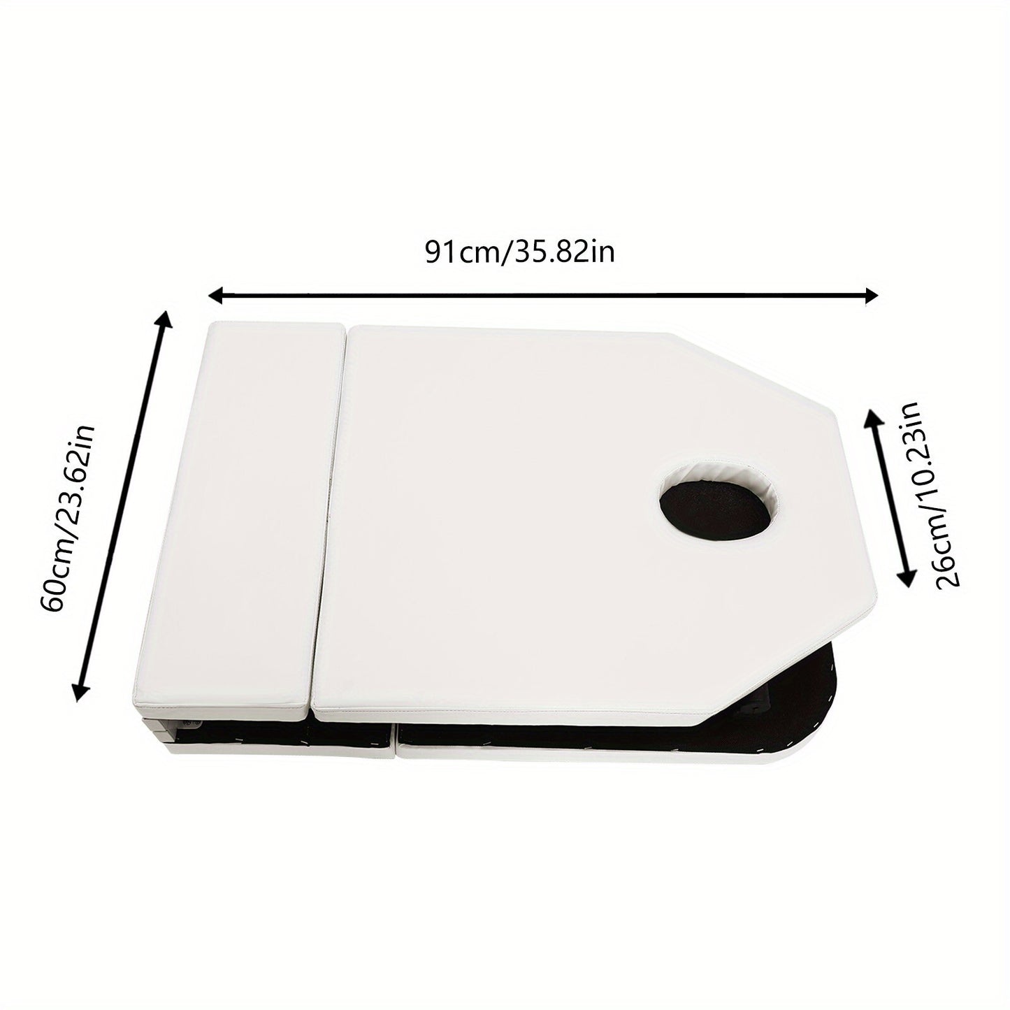 Massagetafel – Behandelbank – Massagebed – Massagebank – Schoonheidstafel – Opvouwbaar – Draagbaar – Hoogwaardig Fijn-Cel Schuim – Water- en Olieafstotend PVC – Wit