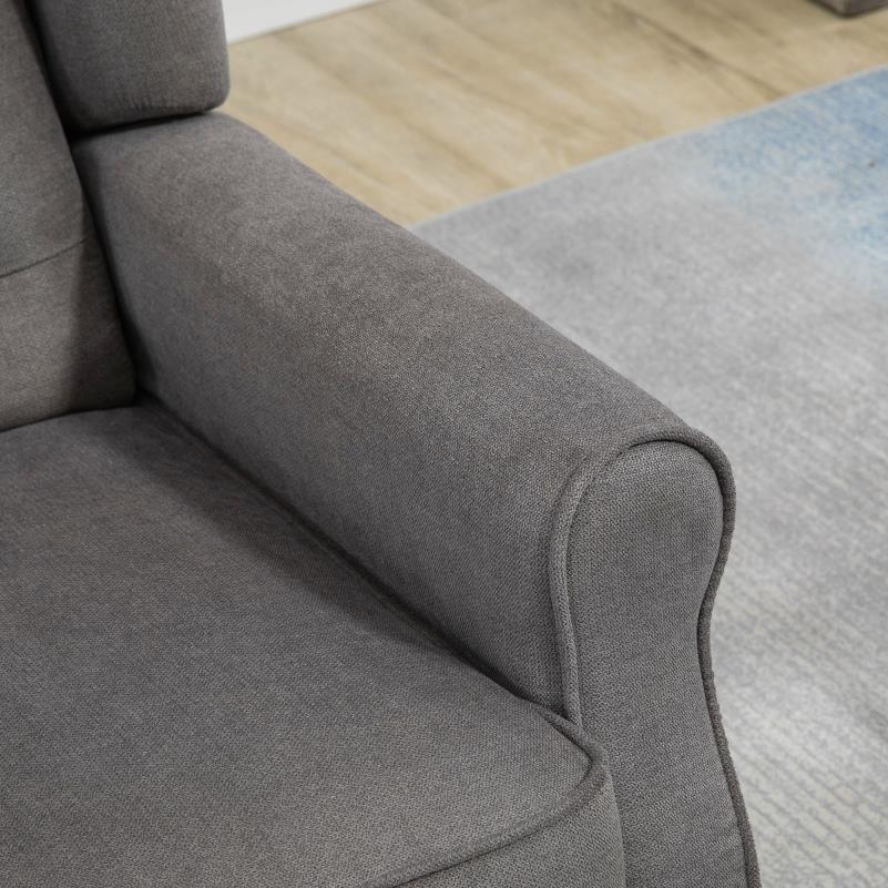 Fauteuil – Lounge Stoel – Relaxstoel – Leesstoel – Zithoekstoel – Handmatig Verstelbaar – Memory Foam Zitkussen – Donkergrijs – Stevig Tot 160 kg – Eenvoudig Schoon Te Maken