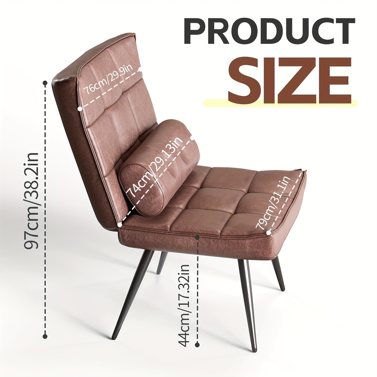 Loungefauteuil – Loungestoel – Relaxfauteuil – Fauteuil – Zithoekstoel – Verstelbare Rugleuning – Ergonomische Lendensteun – Memory Foam – Bruin Rood