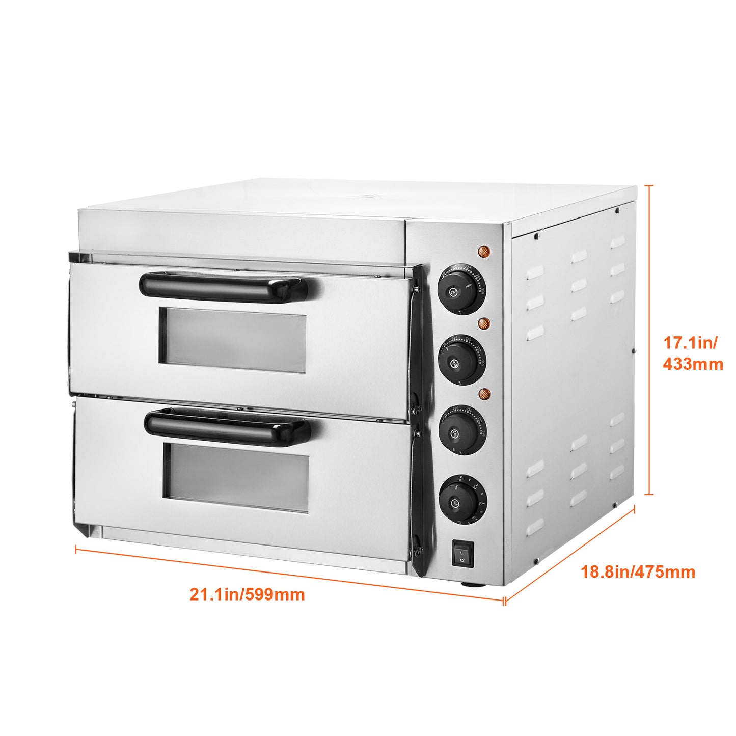 Pizzaoven – Elektrische Oven – Tafelmodel – Pizza Maker – Pizza Grill – RVS Materiaal – Geschikt Voor 16 Inch Pizza’s