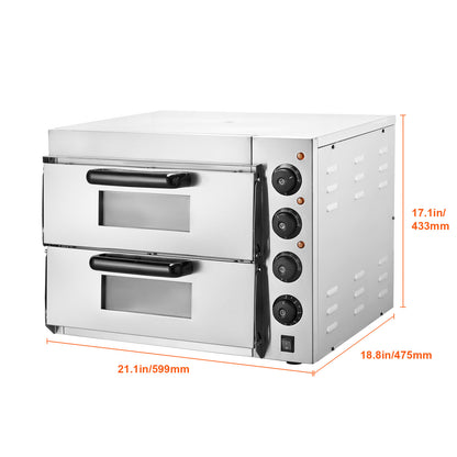 Pizzaoven – Elektrische Oven – Tafelmodel – Pizza Maker – Pizza Grill – RVS Materiaal – Geschikt Voor 16 Inch Pizza’s