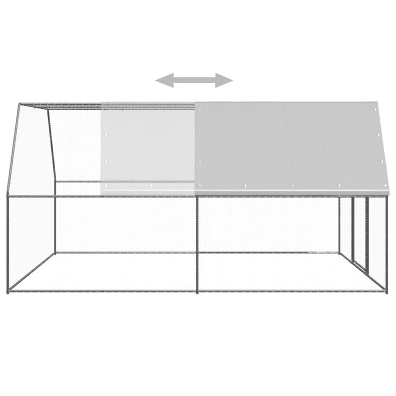 Hennenren Outdoor – Kippenren – Pluimvee Omheining – Buitenren – Dierenren – Gegalvaniseerd Staal – 3x4x2 Meter – Stevig & Ruim