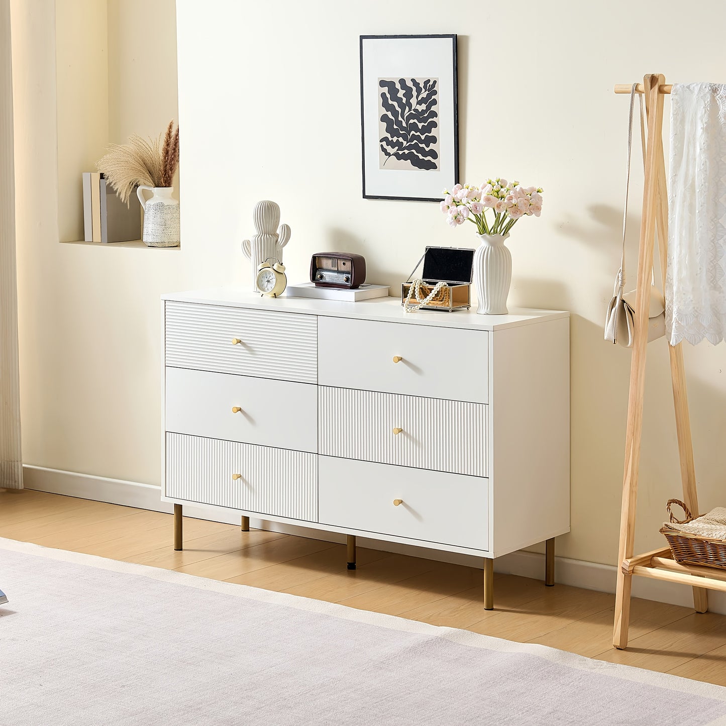 Salontafel – Koffietafel – Bijzettafel – Woonkamertafel – Tafel – Bamboe – Verstelbaar Zwart-Wit Blad – Verborgen Opbergruimte