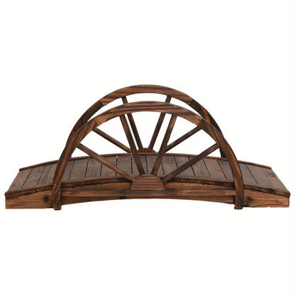Tuinbrug – Houten Brug – Sierbrug – Tuinpad Brug – Wandelbrug – Massief Vurenhout – 99x50x38 cm – Weerbestendig