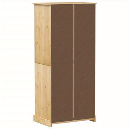 Kledingkast – Garderobekast – Opbergkast – Kleerkast – Kast – Massief Dennenhout – Compact 76x50x170 cm
