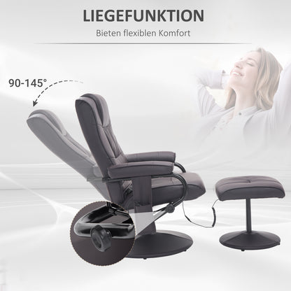 Massagestoel – Relaxstoel – Ontspanningsstoel – Vibratiestoel – Massagefauteuil – Bruin – 10 Vibratiepunten – Afstandsbediening