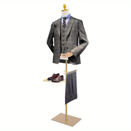 Paspop heren – Etalagepop – Kleermakerspop – Modepop – Mannequin – Verstelbaar 70-130 cm – Stevig kunststof en houten armen
