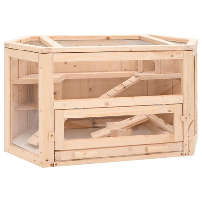 Large Hamster Cage with Open-Top Design - Spacious Habitat, Sturdy Construction, Easy-Clean Base - Compatible with Hamsters, Gerbils, Mice, Guinea Pigs - Ideal for Small Pets - 80x40x43cm (31, 5x15, 7x16, 9in) - Durable Woode