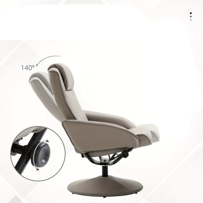 Draaifauteuil – Fauteuil – Loungestoel – Relaxstoel – Zithoekstoel – 360° Draaibaar – Verstelbare Voetensteun – Grijs Stof – Metaal – 78x71x101 cm