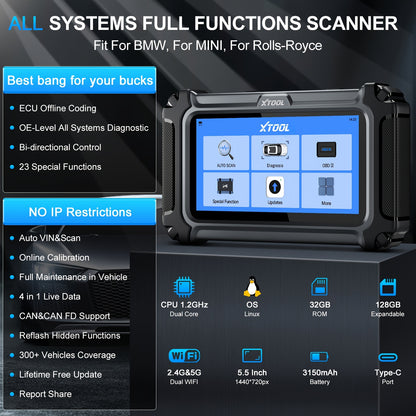 OBD2 Scanner – Diagnoseapparaat – Autodiagnose Tool – Diagnosetool – Voertuigscanner – Volledige Systeemdiagnose – Bidirectionele Besturing