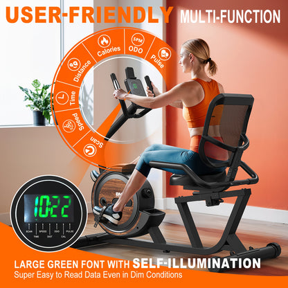 Hometrainer – Fitnessfiets – Ergometer – Magnetische Fiets – Zittende Fiets – Bluetooth Connectiviteit – 16 Weerstandsniveaus Met Hartslagmeter – Zwart