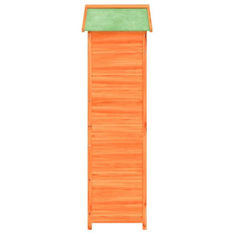 Tuinhuisje – Berging – Tuinschuur – Buitenopslag – Tuinkast – Massief Grenenhout – Stalen Frame – Koperen Dak – 120x53,5x170 cm – 3 Legplanken – Schuifdeur – Robuust & Rustiek