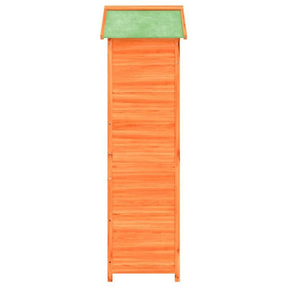 Tuinhuisje – Berging – Tuinschuur – Buitenopslag – Tuinkast – Massief Grenenhout – Stalen Frame – Koperen Dak – 120x53,5x170 cm – 3 Legplanken – Schuifdeur – Robuust & Rustiek
