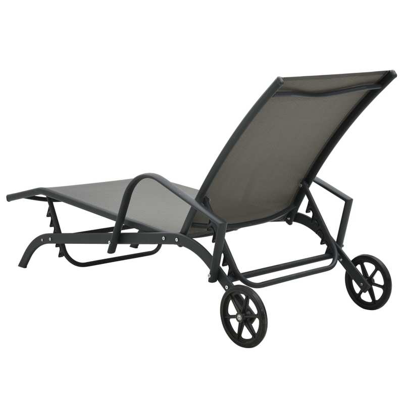 Loungebed – Ligbed – Relaxbed – Tuinbed – Stalen Frame – Verstelbare Rugleuning – Met Wieltjes
