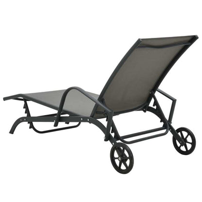 Loungebed – Ligbed – Relaxbed – Tuinbed – Stalen Frame – Verstelbare Rugleuning – Met Wieltjes