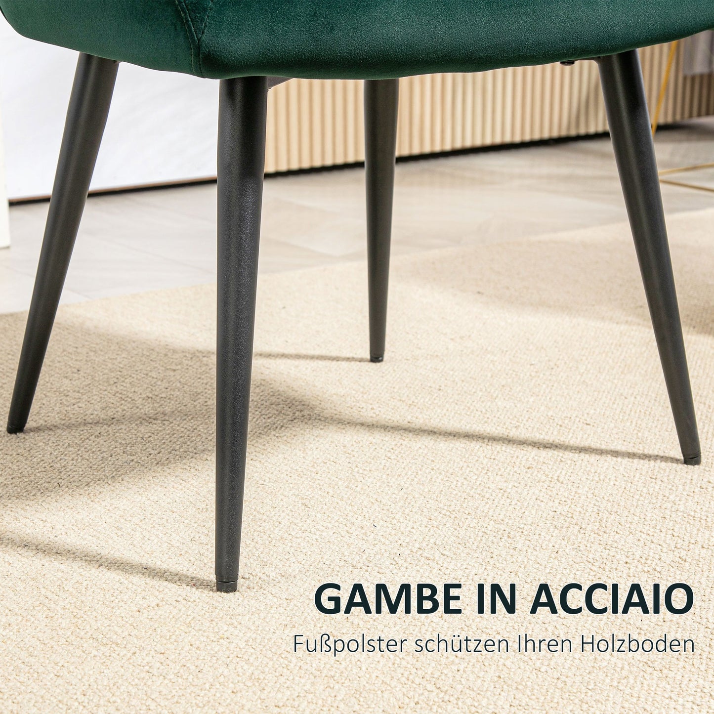 Loungechair – Fauteuil – Relaxstoel – Zitzak – Accentstoel – Donkergroen – Fluwelen Look – Verstelbare Voetjes