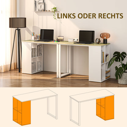 Compact bureau – werktafel – computertafel – studietafel – schrijftafel – Lichtgewicht wit ontwerp – Slimme opbergruimte 100x54x75 cm – compact formaat