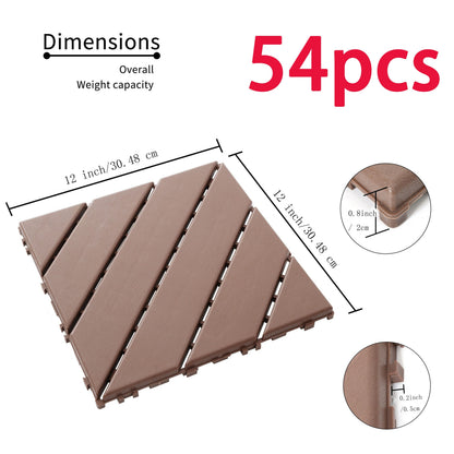 Interlock Terrastegels – Vloertegels – Tuintegels – Balkon Tegels – Patio Tegels – 54 Stuks – Waterdicht PP Materiaal – Eenvoudige Kliksysteem
