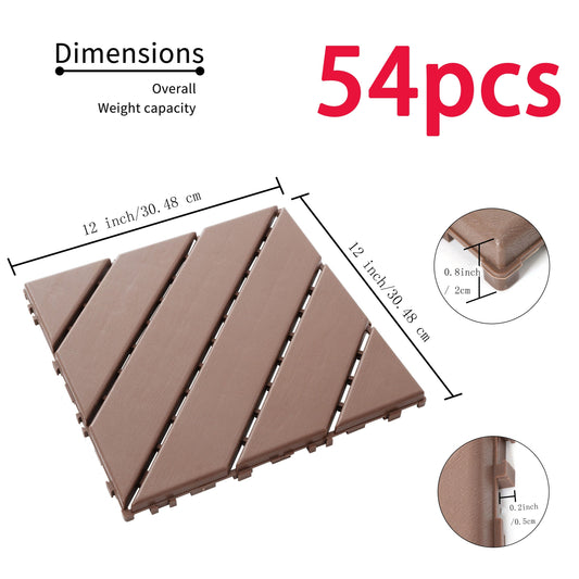 Interlock Terrastegels – Vloertegels – Tuintegels – Balkon Tegels – Patio Tegels – 54 Stuks – Waterdicht PP Materiaal – Eenvoudige Kliksysteem