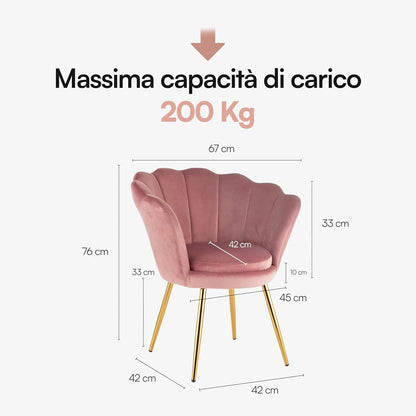 Fauteuil – Relaxstoel – Lounge Chair – Draaifauteuil – Zitzak – Velvet Bekleding – Gouden Metalen Poten – 69x71x84 cm