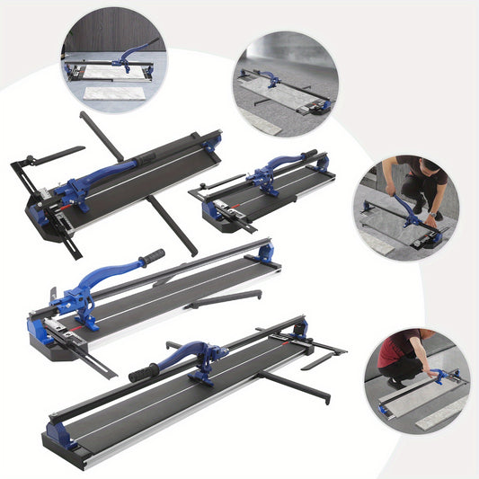 InSyoForeverEC 1pc Manual Tile Cutter - 60cm/80cm/100cm/120cm, Blue & Black, Heavy-Duty Metal Blade for Precise Tile Cutting, DIY & Professional Use, Construction Tool, Robust Tool Design, Durable Construction