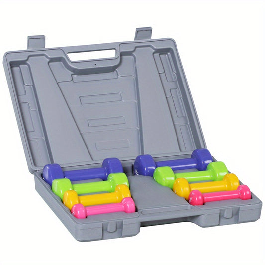 Dumbbells – Halters – Dumbbellset – Verstelbare Gewichten – Fitness Gewichten – 4 Paar 0,5-2 kg – Compact Ontwerp – Draagkoffer Met Antislip Grip