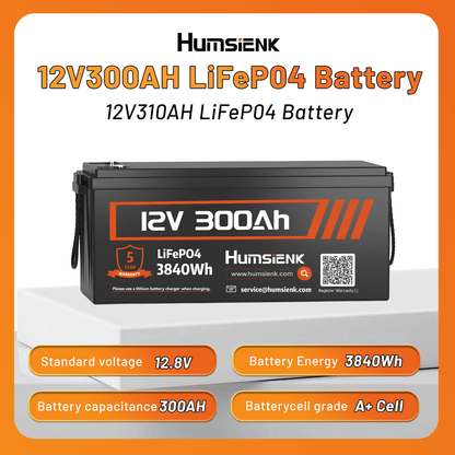 LiFePO4 Accu – Lithium Batterij – Loodaccu Vervanger – Bootaccu – Camper Accu – 12V 300Ah – 100A BMS – Laag-Temperatuur Bescherming