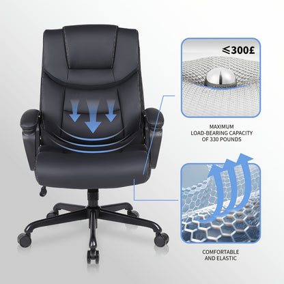 Bureaustoel – Ergonomische Stoel – Kantoorstoel – Office Chair – Draaistoel – Hoge Rugleuning – Memory Foam Zitting – Metalen Frame