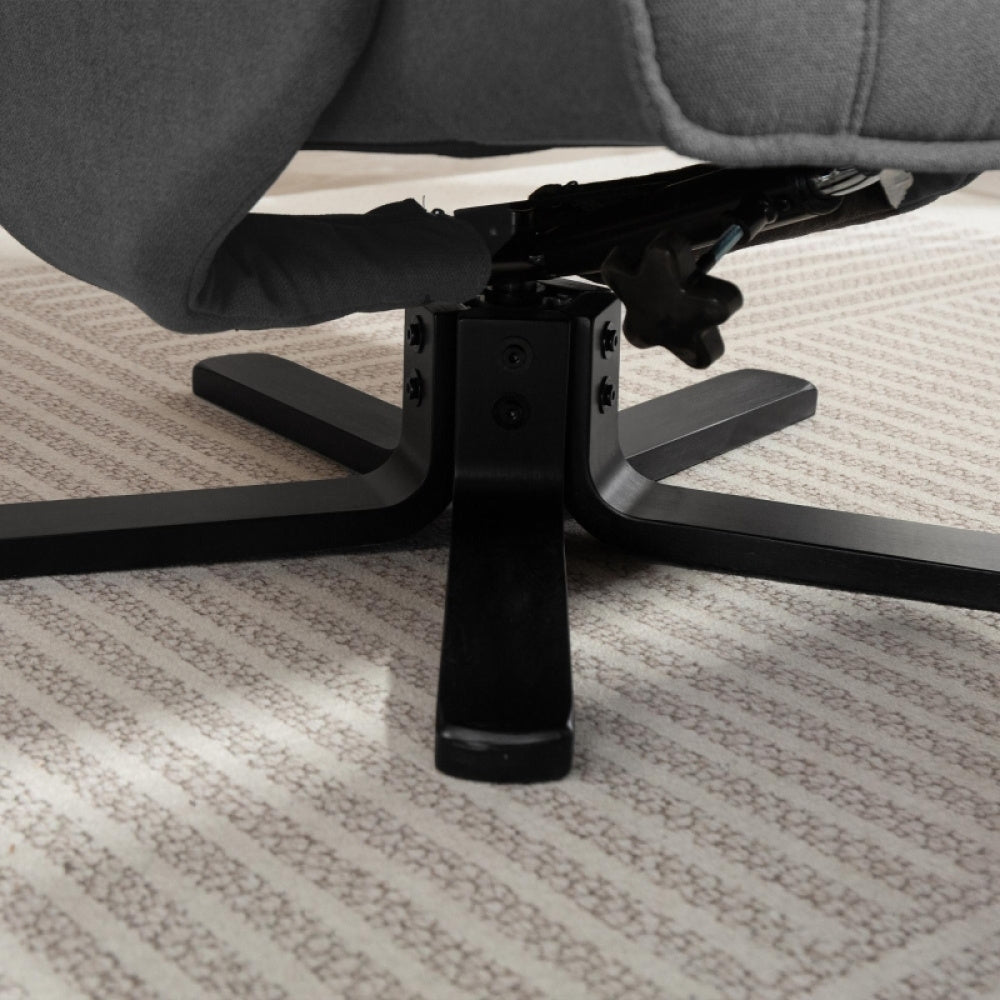 Draaifauteuil – Loungefauteuil – Relaxstoel – Tv-stoel – Fauteuil Met Voetenbank – 360° Draaibaar – Verstelbare Rugleuning – Fluweellook Donkergrijs