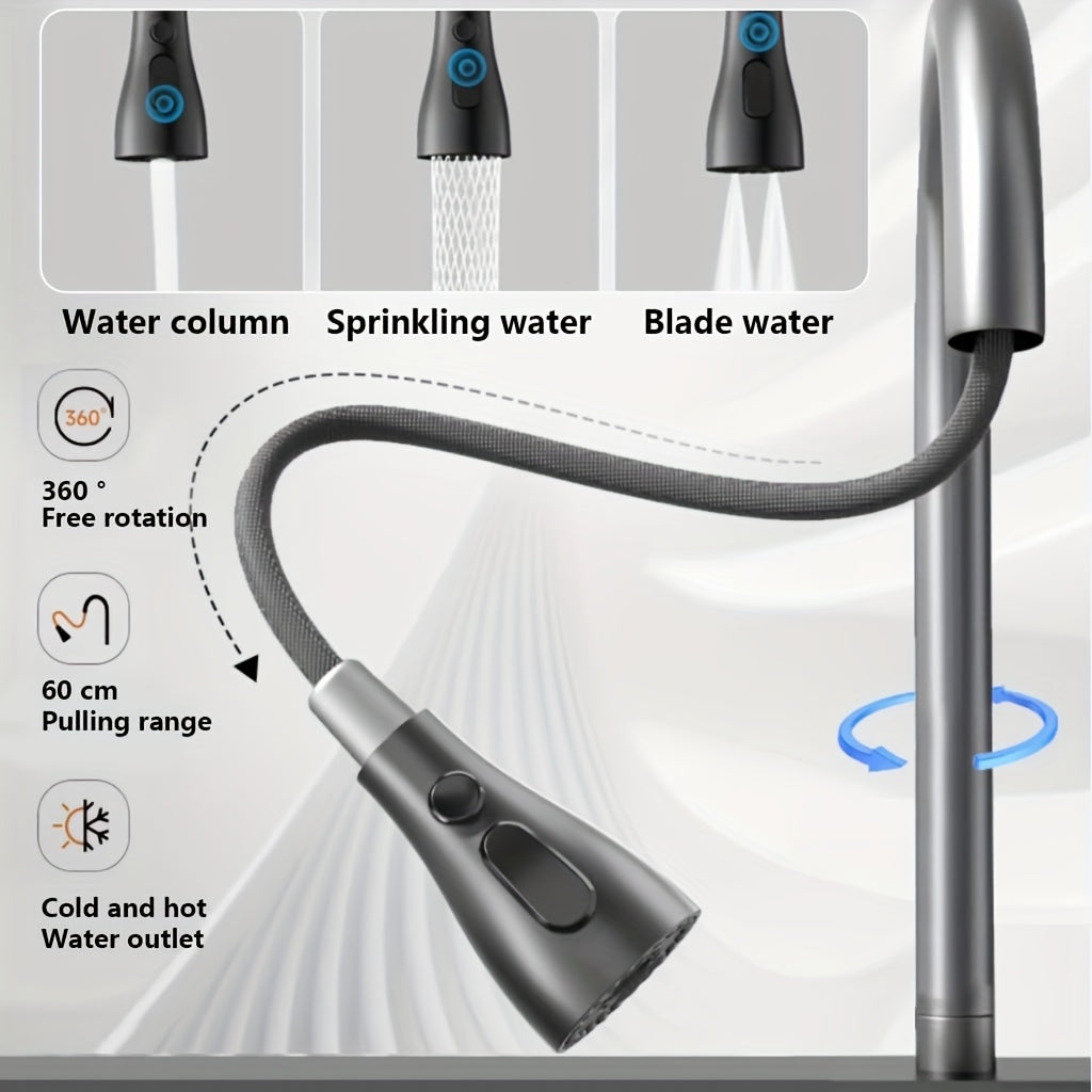 Keukenspoelbak – Spoelbak – Wasbak – Gootsteen – Enkele Spoelbak – Roestvrijstaal – Digitale Watervalluitlezing – Uittrekbare Sproeikop – Donkergrijs