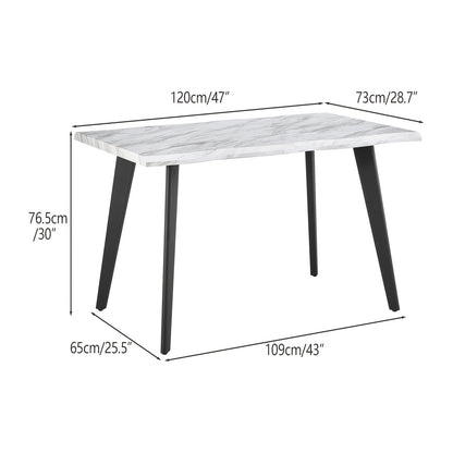 Moderne Eettafel – Eetkamertafel – Tafel – Dinertafel – Keukentafel – 140x80x75 cm – Ruimtebesparend – Goudkleurige Metalen Poten & Gefineerd Houten Blad