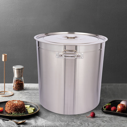 Soepketel – Soeppot – Kookpot – Stoofpan – Grote Pan – Roestvrij Staal 304 – 98 Liter Inhoud - QUORE