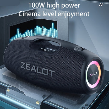 Draadloze Speaker – Bluetooth Speaker – Wifi Speaker – Mobiele Speaker – Outdoor Speaker – 24000mAh Batterij – IPX5 Waterbestendig – 14 Uur Speeltijd – RGB LED Licht Effecten – Stereo Pairing – Zwart