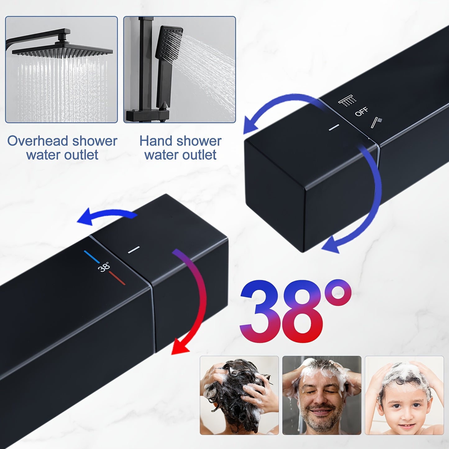 Thermostaatkraan – Thermostatische Douchekraan – Douchekraan – Badkraan – Mengkraan – Roestvrij Staal – Wandmontage – Temperatuurregeling