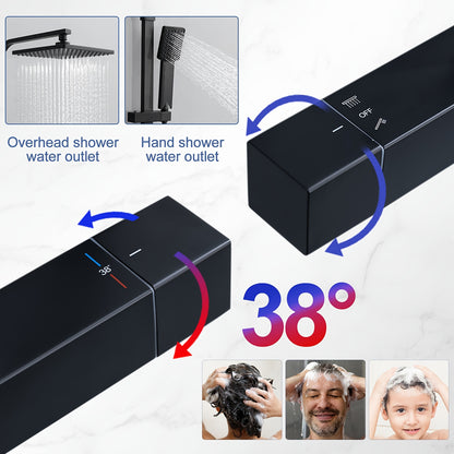 Thermostaatkraan – Thermostatische Douchekraan – Douchekraan – Badkraan – Mengkraan – Roestvrij Staal – Wandmontage – Temperatuurregeling