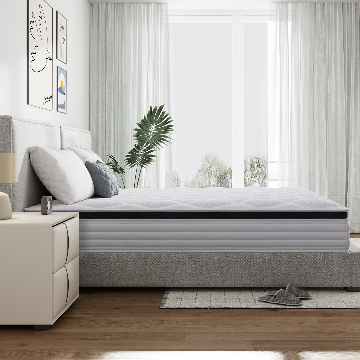 20cm/22cm Memory Foam Hybrid Mattress, 7-Zone Support & Pocket Springs For Cool-Sleep Comfort, Mattress 90x200cc, 120x200cm, 140x200cm, 160x200cm, Mattress In A Box
