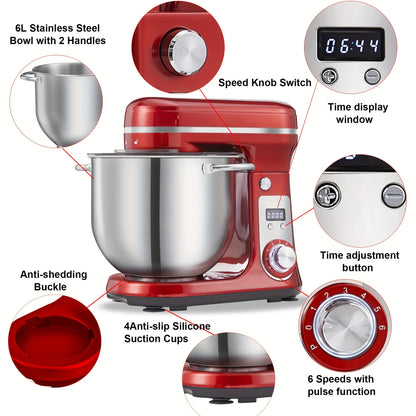 Keukenmixer – Keukenmachine – Keukenrobot – Handmixer – Standmixer – 1200W Motor – 6L RVS Mengkom